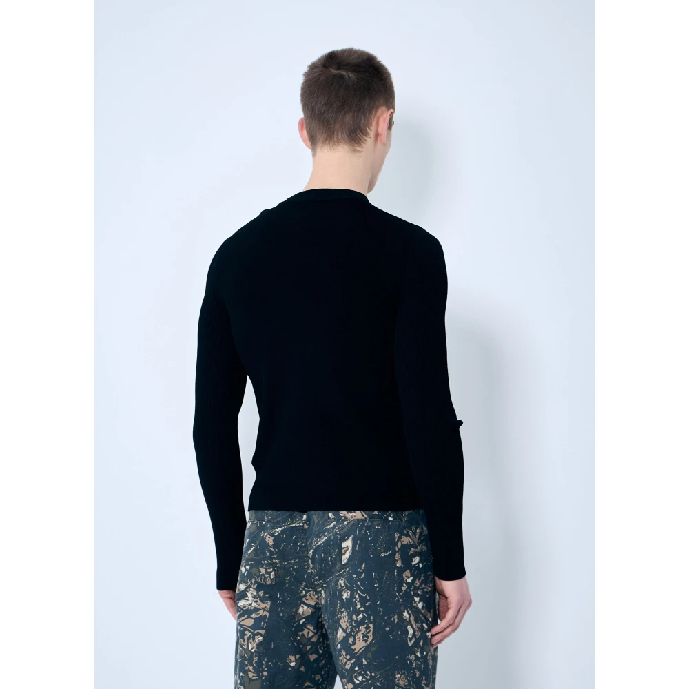 Diesel Ronde Ribtrui met D Plaque Black Heren
