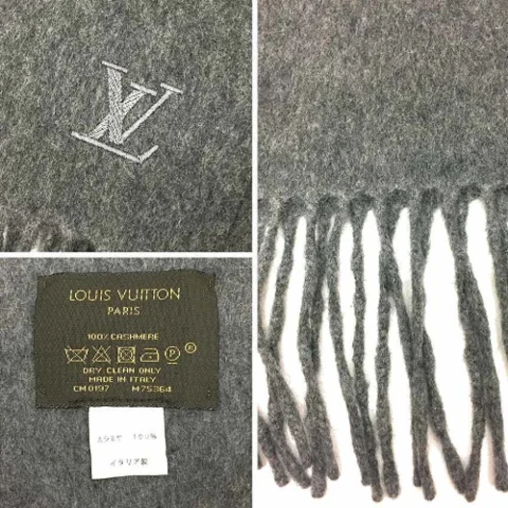 Louis Vuitton Vintage Pre-owned Cashmere scarves Gray Unisex