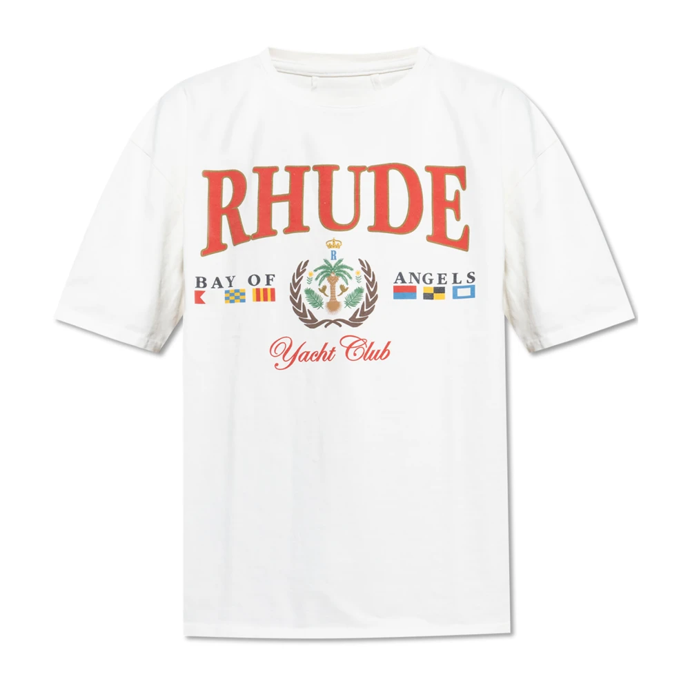 Rhude T-shirt met print Beige Heren