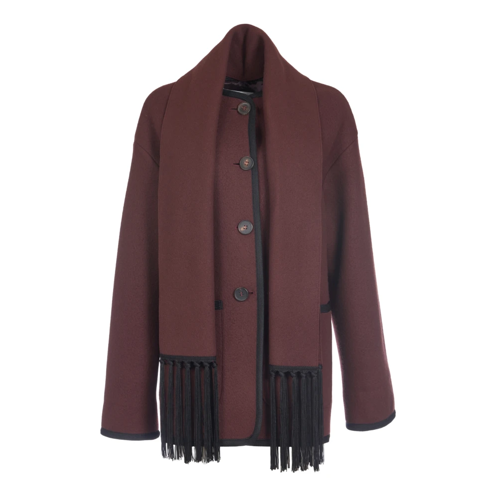 Forte Bruine wollen jas met Giaccone Panno Brown Dames