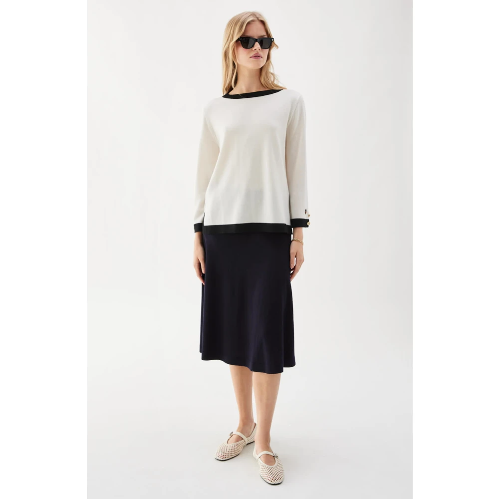 Busnel Helen Top Ecru Black Beige Dames