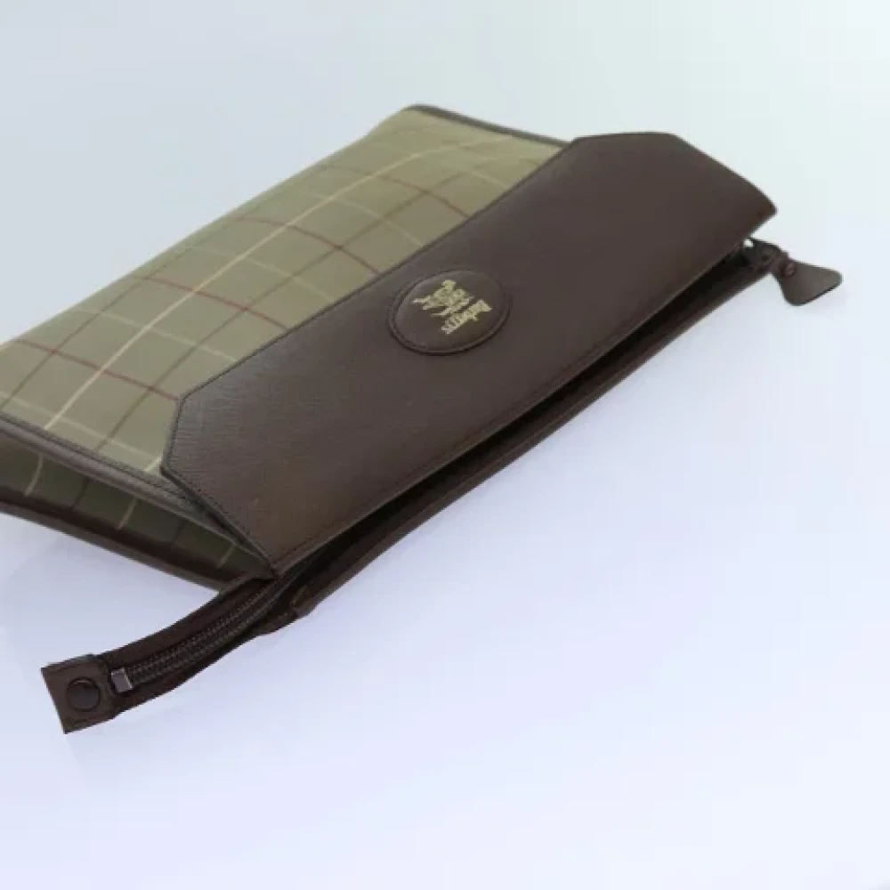 Burberry Vintage Pre-owned Canvas clutches Beige Dames