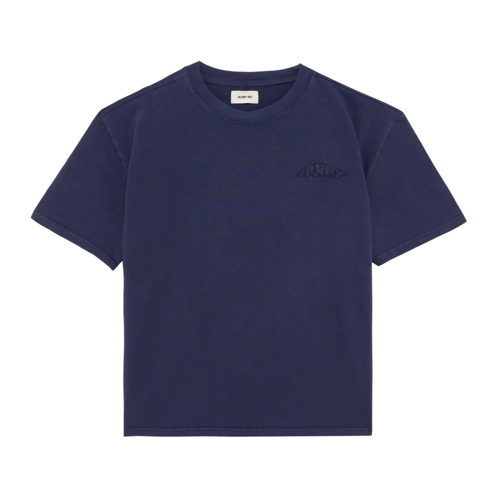 Autry Navy Blauw Katoenen Crewneck T-shirt Blue Heren
