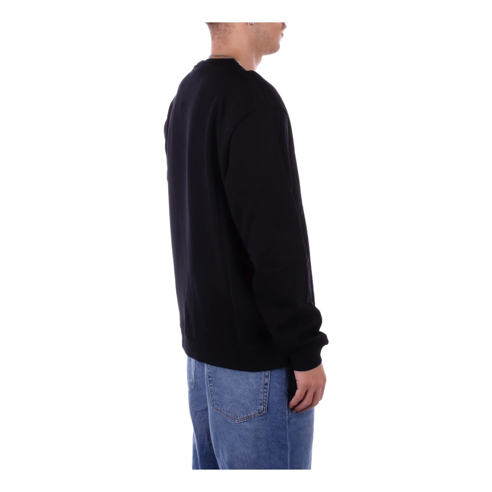 Gcds Zwarte Logo Sweater Unisex Katoen Black Heren