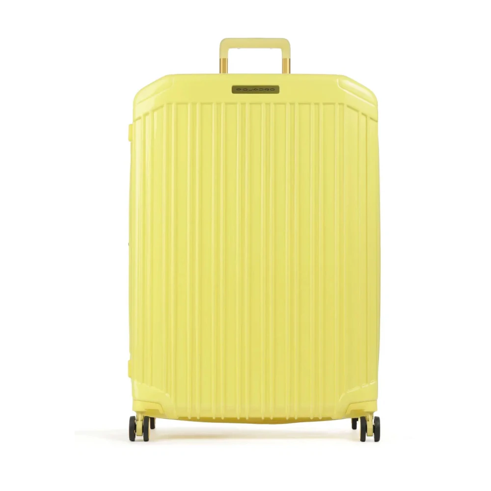 Piquadro Uitbreidbare Harde Schaal Vierwieler Trolley Yellow Unisex