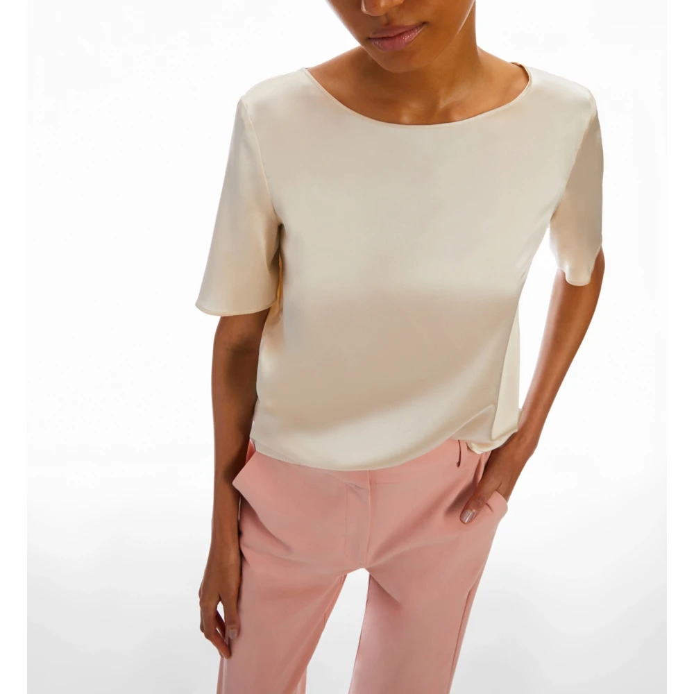 Pennyblack Zijden Satijnen Blouse Foggia Beige Dames