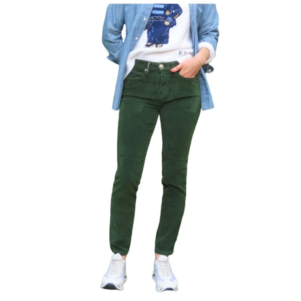 Islow Corduroy Slim 7 8 Broek Green Dames