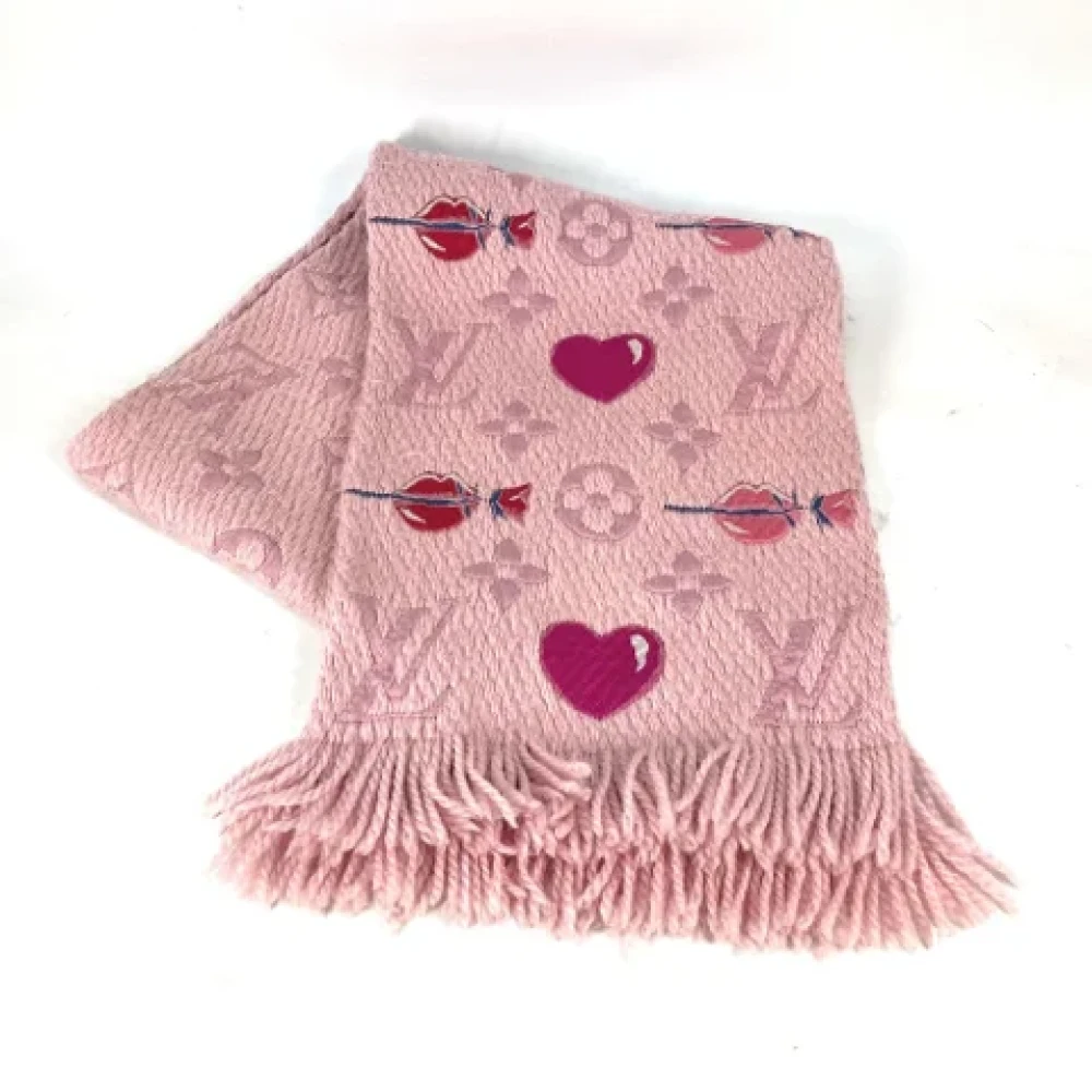 Louis Vuitton Vintage Pre-owned Wool scarves Pink Dames
