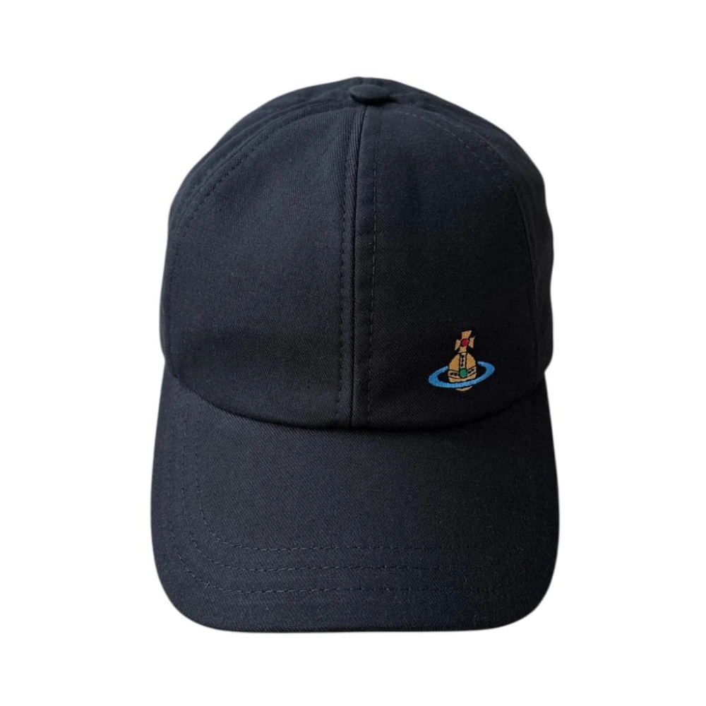 Vivienne Westwood Unisex Black Hats & Caps, S/M, Uni Colour Baseball Cap