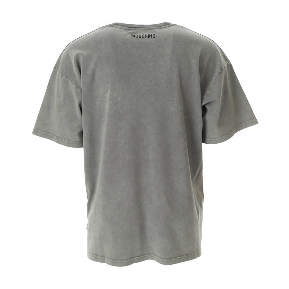 Moschino Mode Systeem Print Protect Me T-Shirt Gray Heren