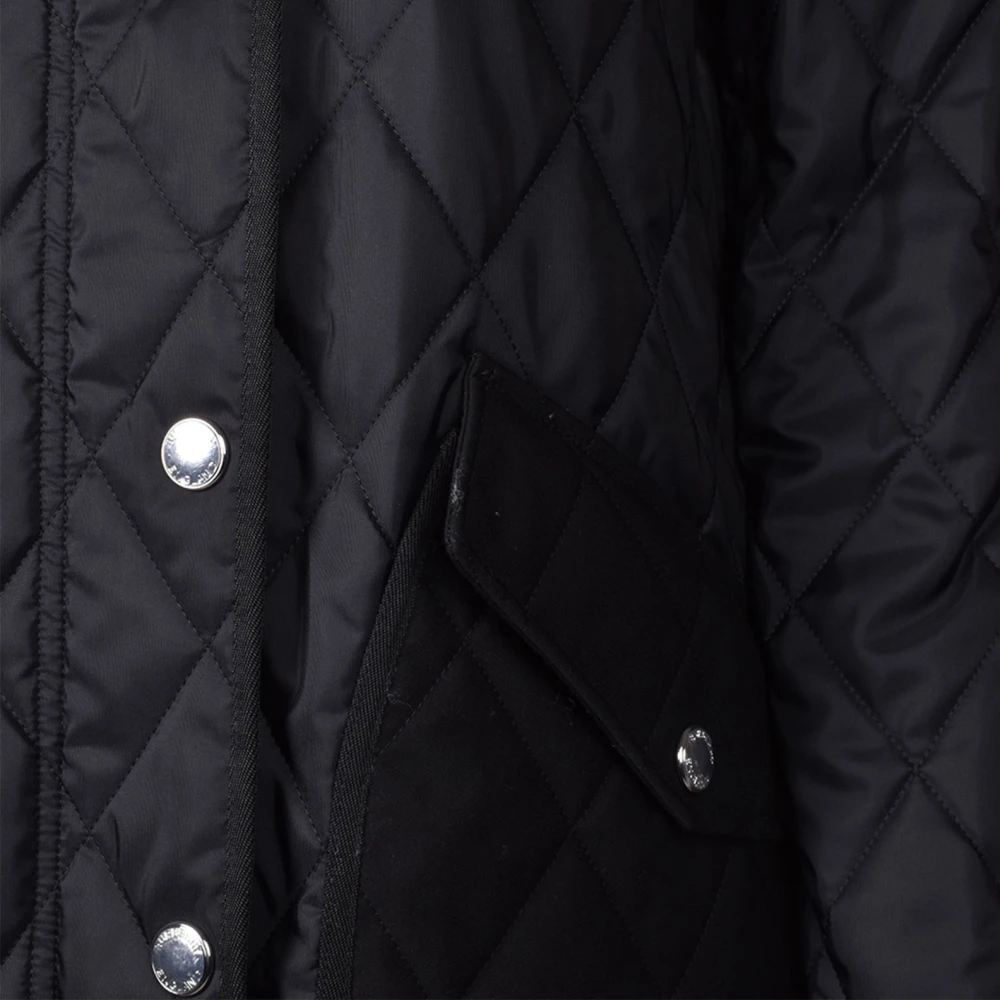 Burberry Gewatteerde Parka met Capuchon Black Dames