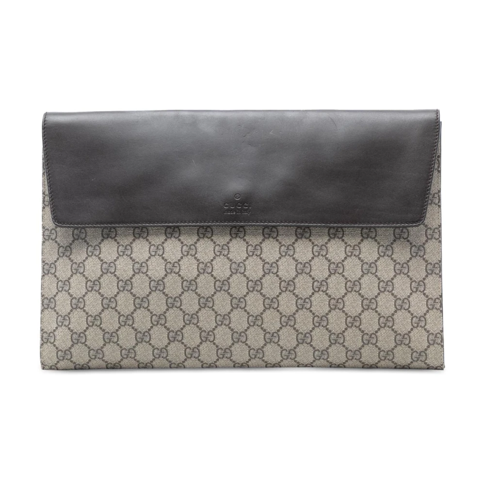 Gucci Vintage Women's Brown Vintage Clutches, One Size, Pre-Owned Flat Pouch