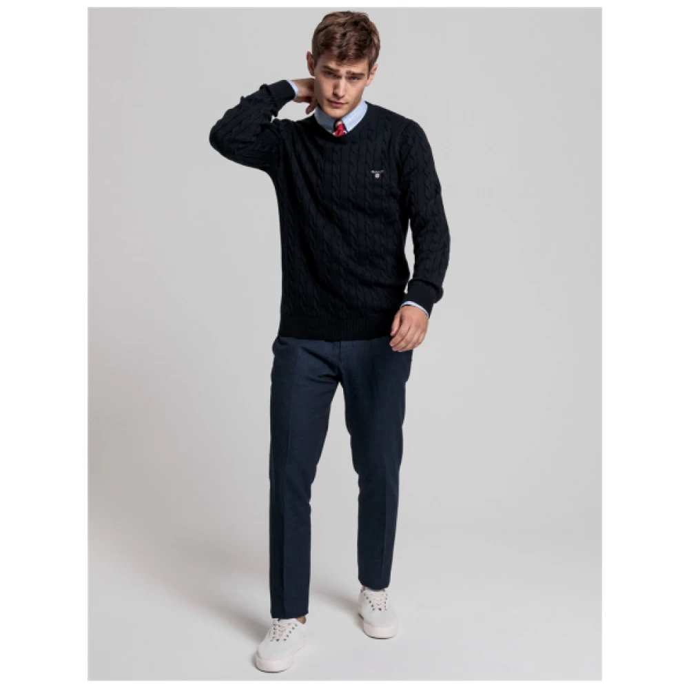 Gant Gebreide katoenen trui Blue Heren