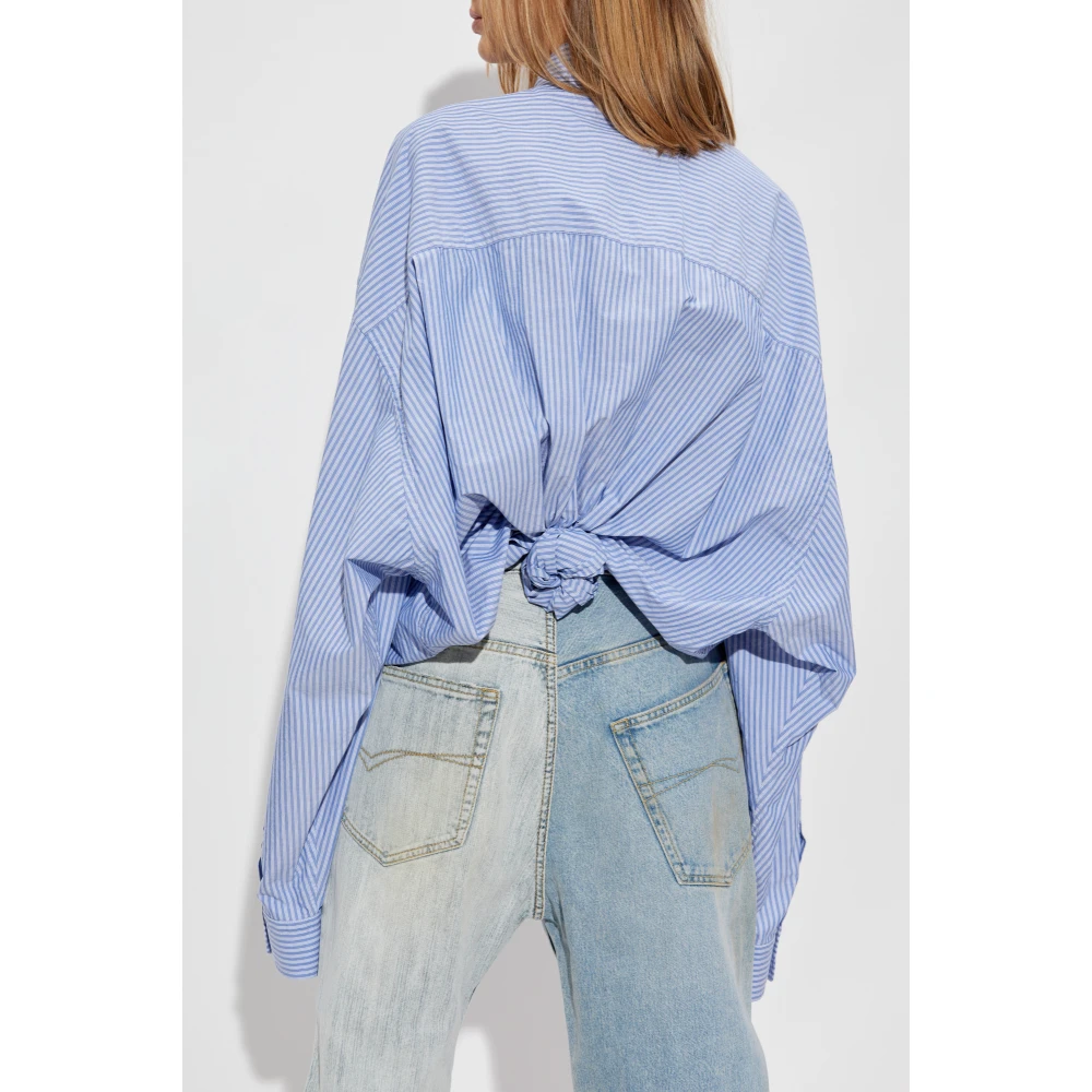 Balenciaga Shirt met streepjespatroon Blue Dames