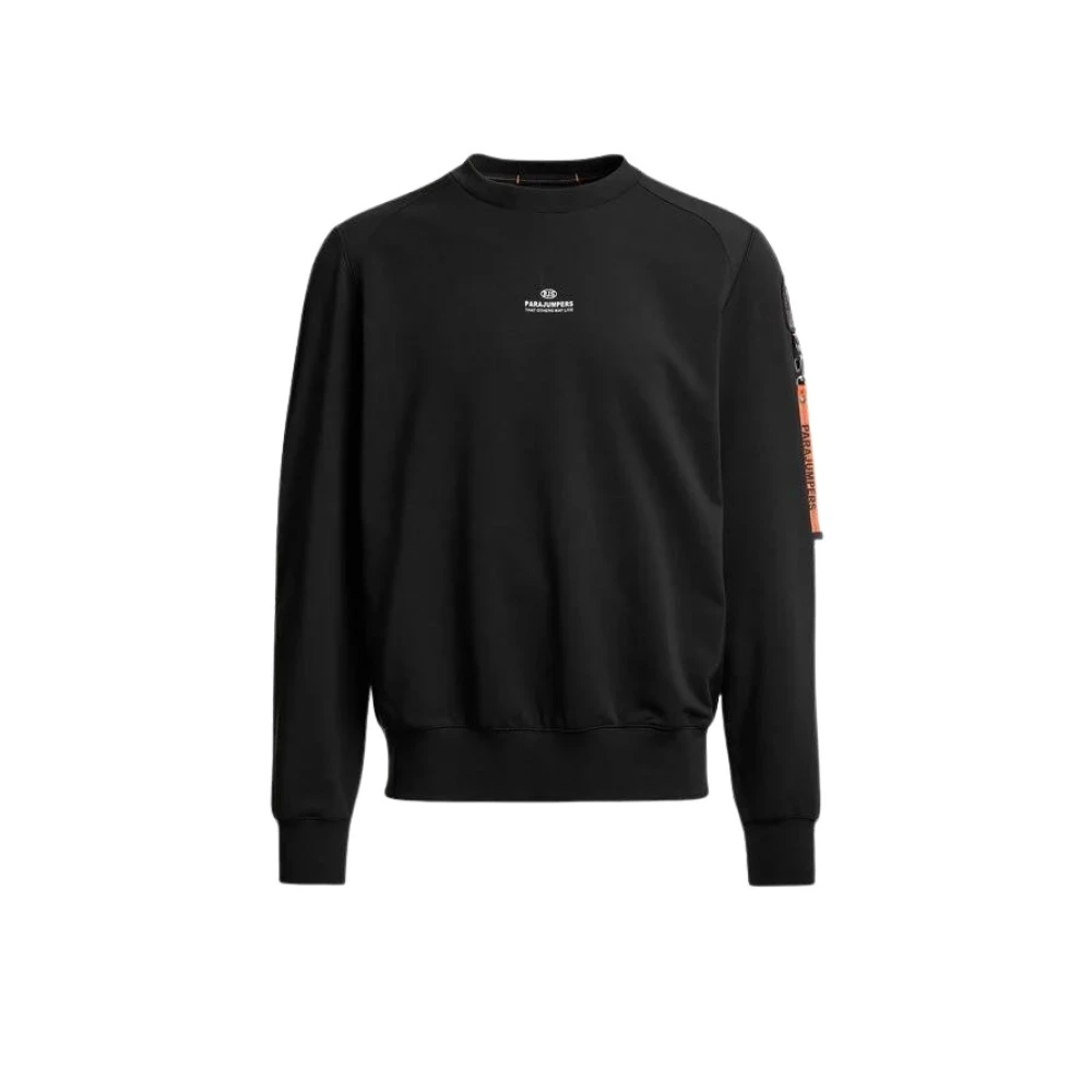 Parajumpers Mannelijk Zwart Basic E Sweater Met Ronde Hals