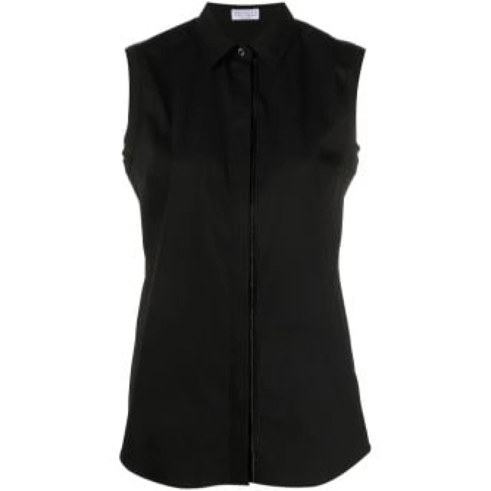 BRUNELLO CUCINELLI Monille Mouwloze Shirt voor een Elegant Garderobe Black Dames