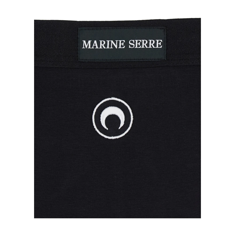 Marine Serre Zwarte High-Waist Katoenen Jersey Slip Black Dames