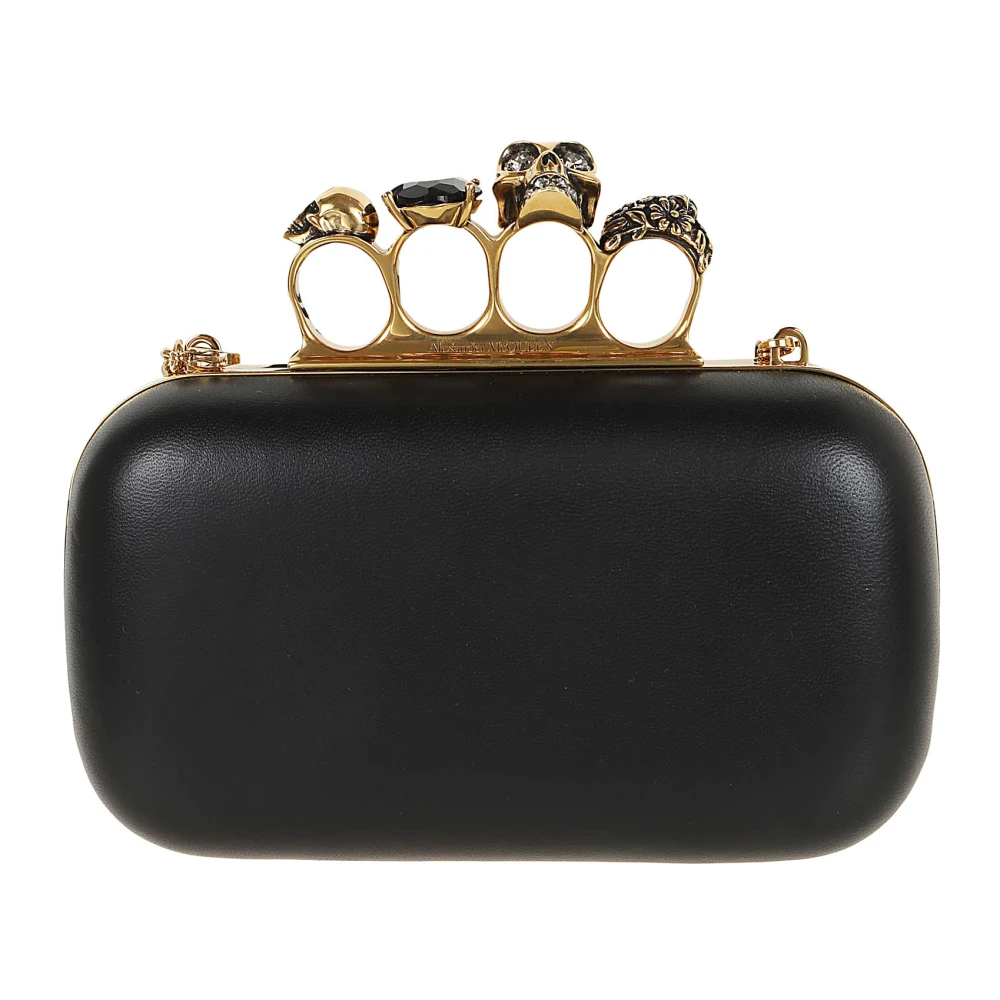 Alexander mcqueen Zwarte Skull Clutch Tas Black Dames