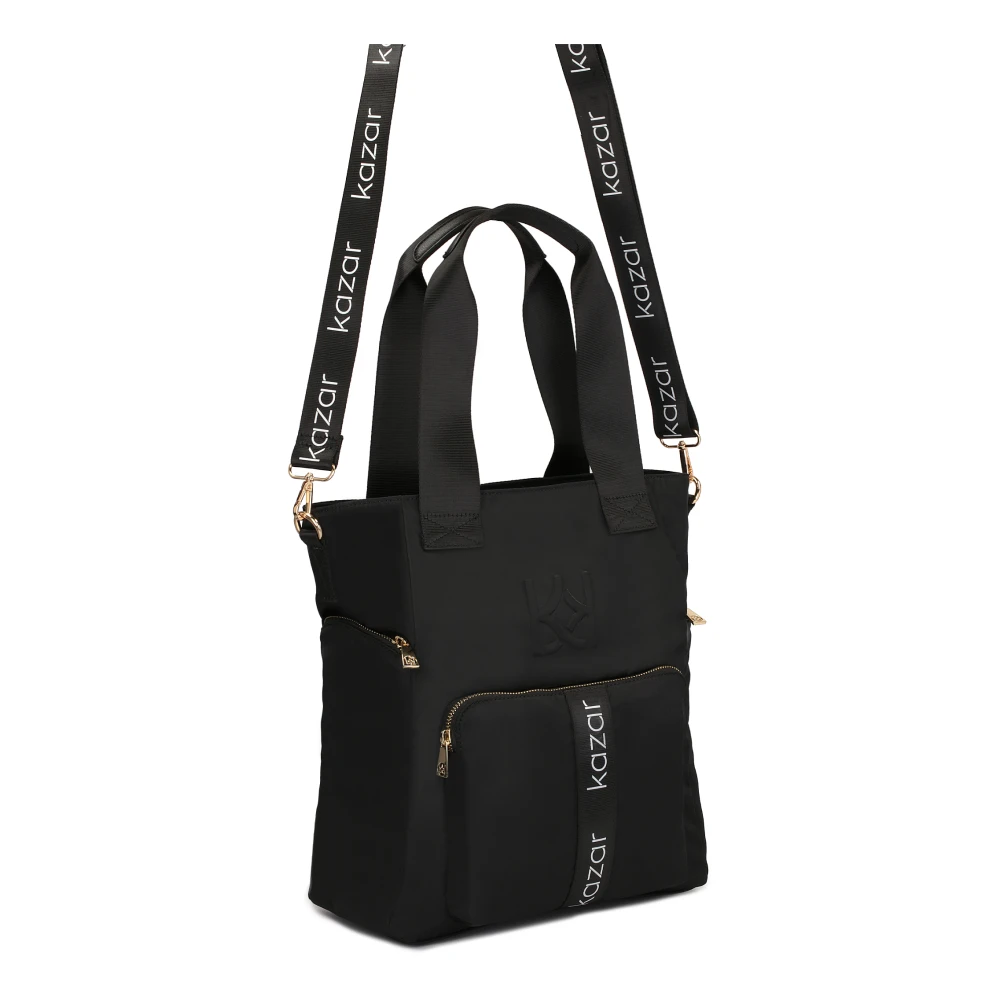 Kazar Praktische zwarte urban tas met handvatten Black Dames