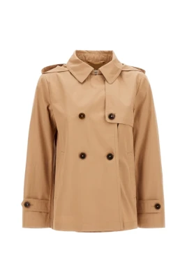 Kamel Peacoat i Bomull Gabardin
