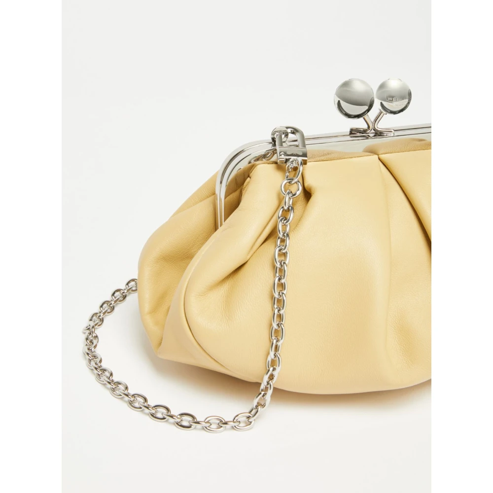 Max Mara Weekend Pasticcino Kleine Leren Crossbody Tas Yellow Dames