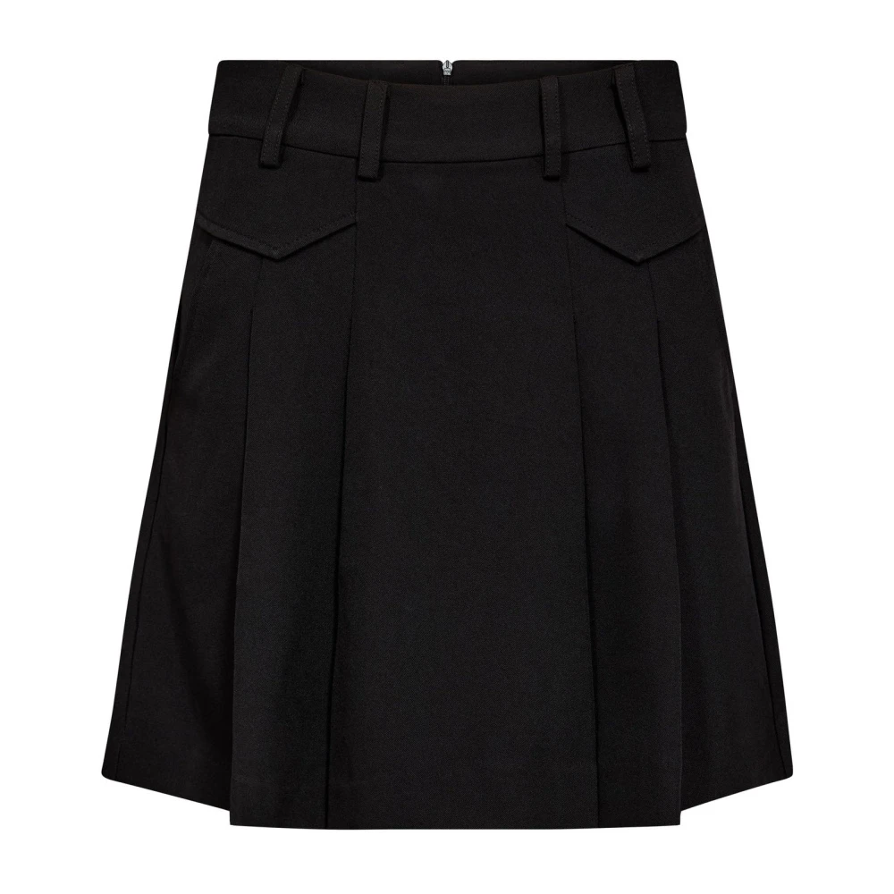 Co'couture Black Lunacc Pocket Pleat Mini Skirt - Female - Short Skirts - Xl - Skirts