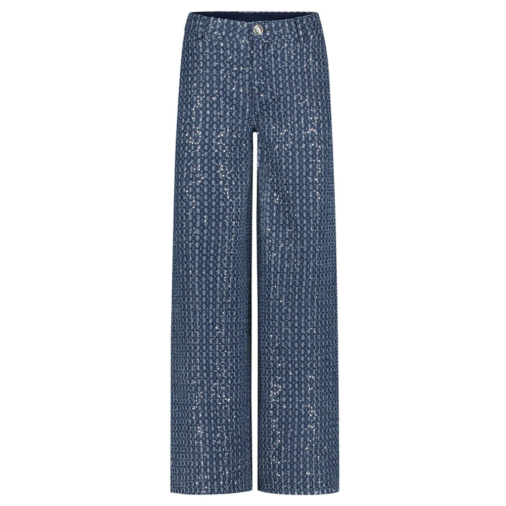 Tramontana Paillet Denim Broek Blue Dames