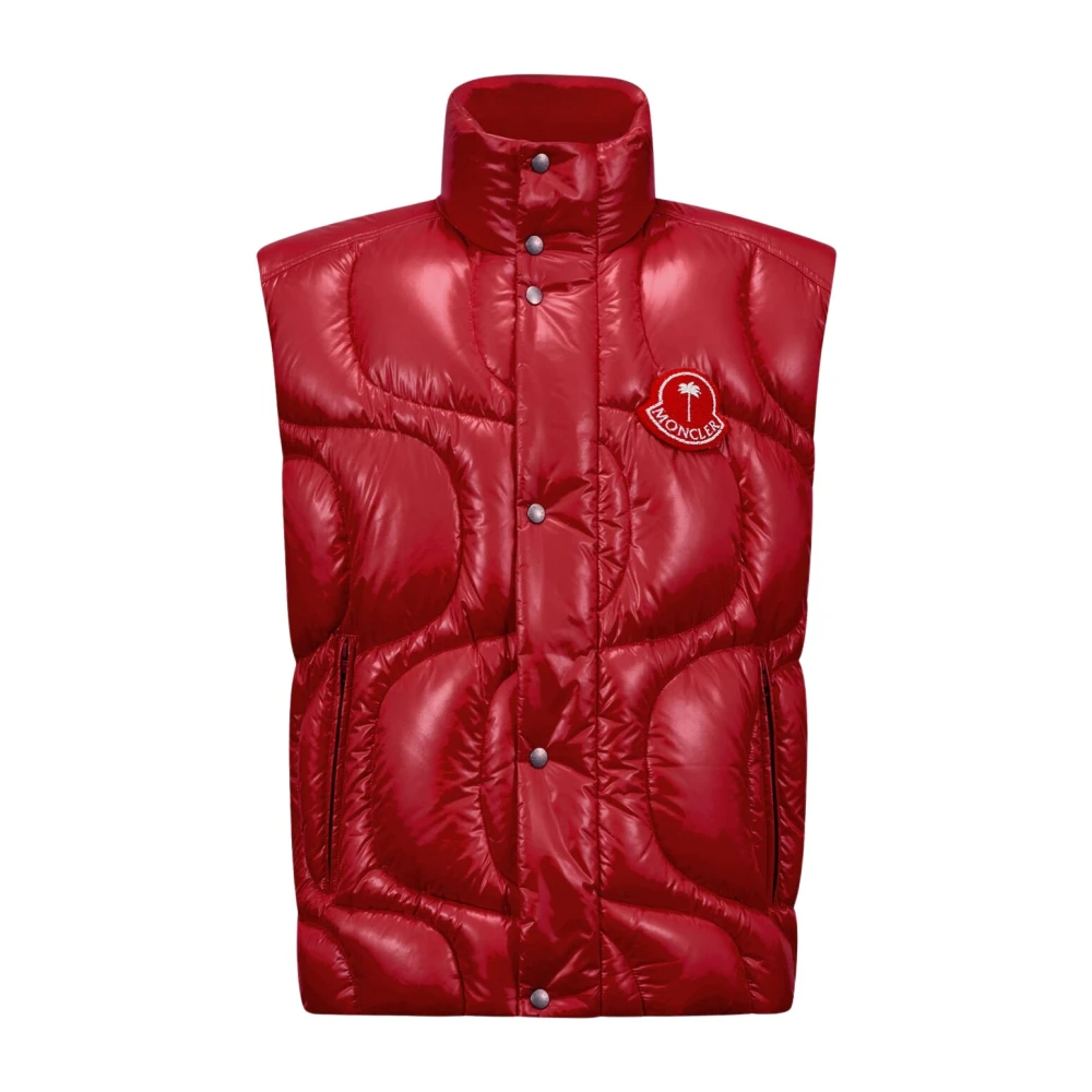 Moncler Wave-Motief Dons Gilet Red Heren