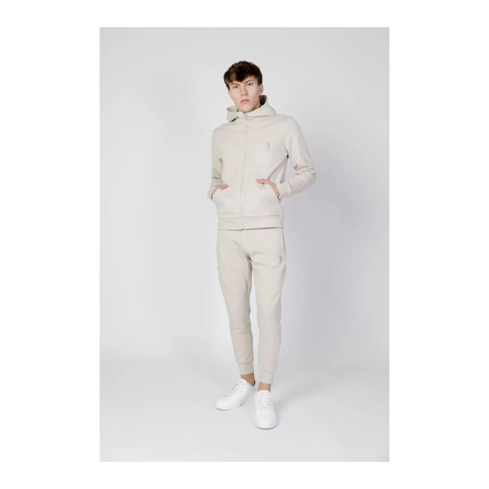 U.s. Polo Assn. Gezellige Hoodie Trui voor Mannen Beige Heren