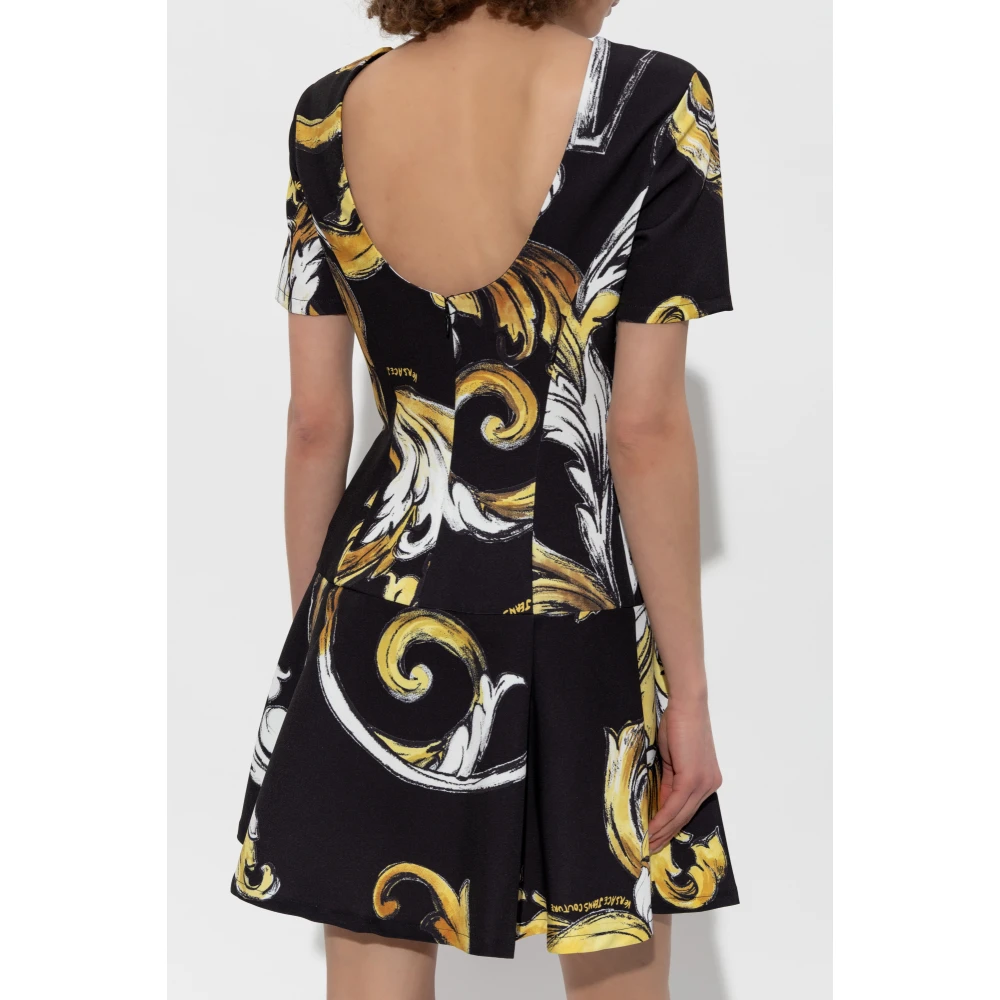Versace Jeans Couture Jurk met Outline Barocco print Black Dames