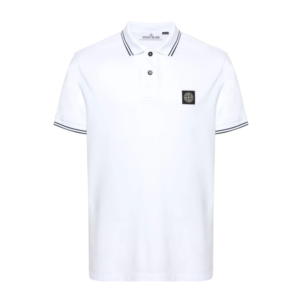 Stone Island Wit Organisch Katoenen Poloshirt White Heren