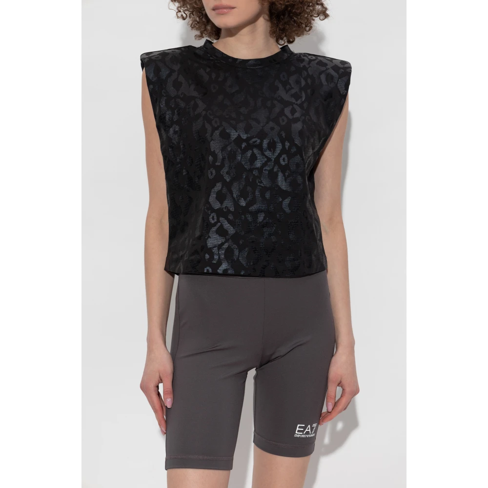 Emporio Armani EA7 T-shirt met logo Black Dames