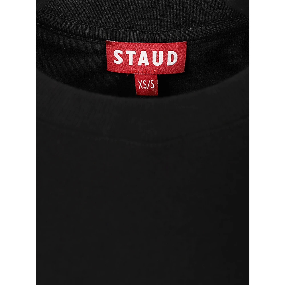 Staud Zwarte Viscose Wijde Lange Jurk Black Dames