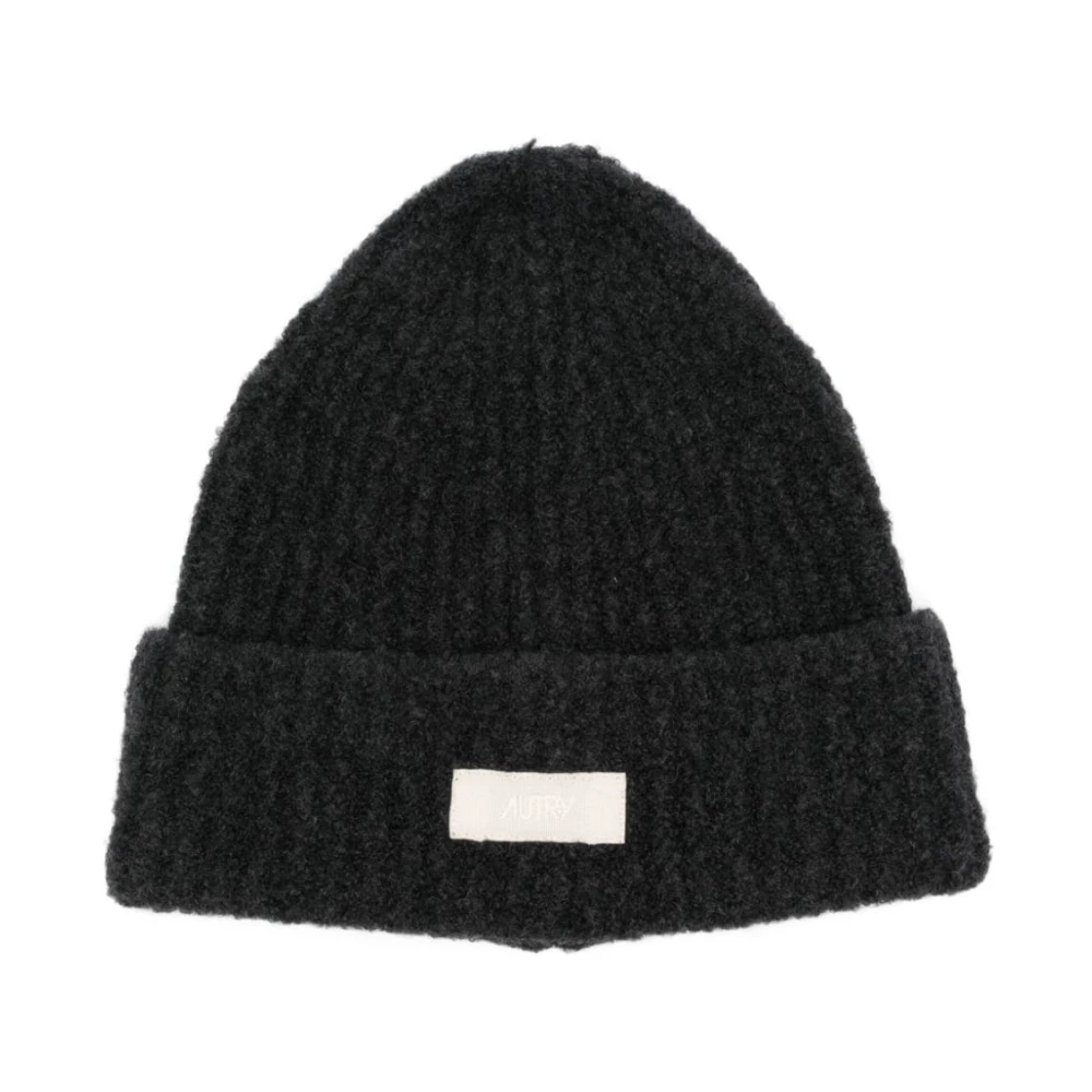 Autry Wol Boucle Beanie Hoed Black Heren