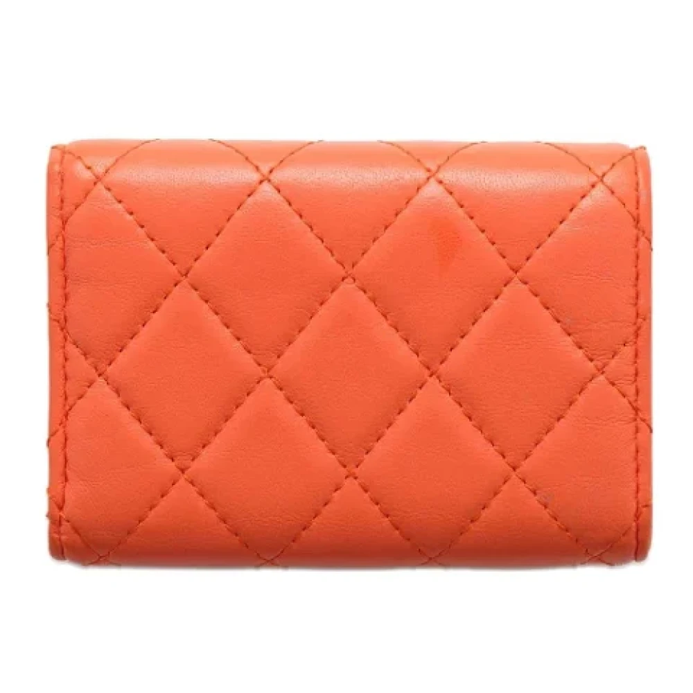 Chanel Vintage Pre-owned Leather wallets Orange Dames