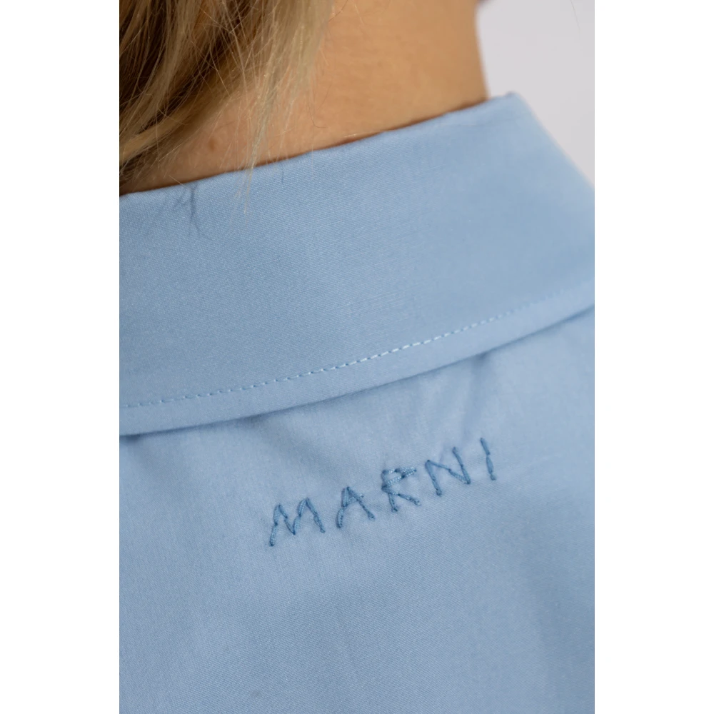 Marni Geknipt shirt in katoen Blue Dames