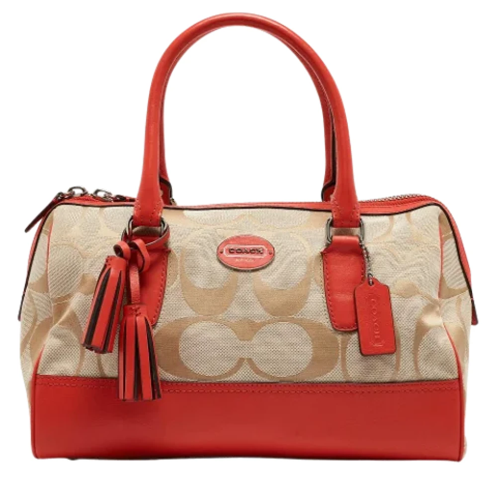 Coach Pre-owned Canvas handbags Orange Dames