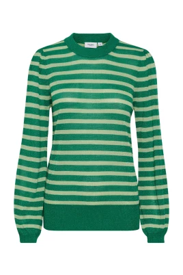 Glittrig Pullover med Puffärmar