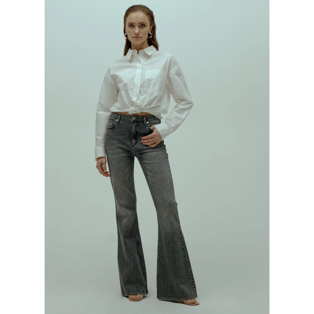 Homage Vintage Grijze Wide Flared Jeans Angelina Gray Dames