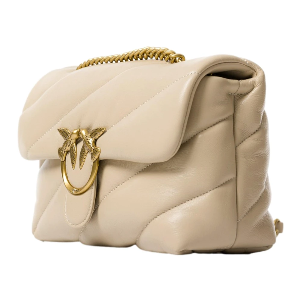 pinko Love Puff Classic Sheep Nappa Tas Beige Dames