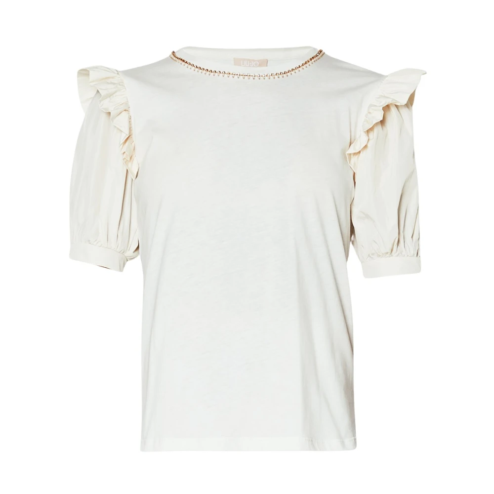 Liu Jo Jersey en Taffeta T-shirt White Dames