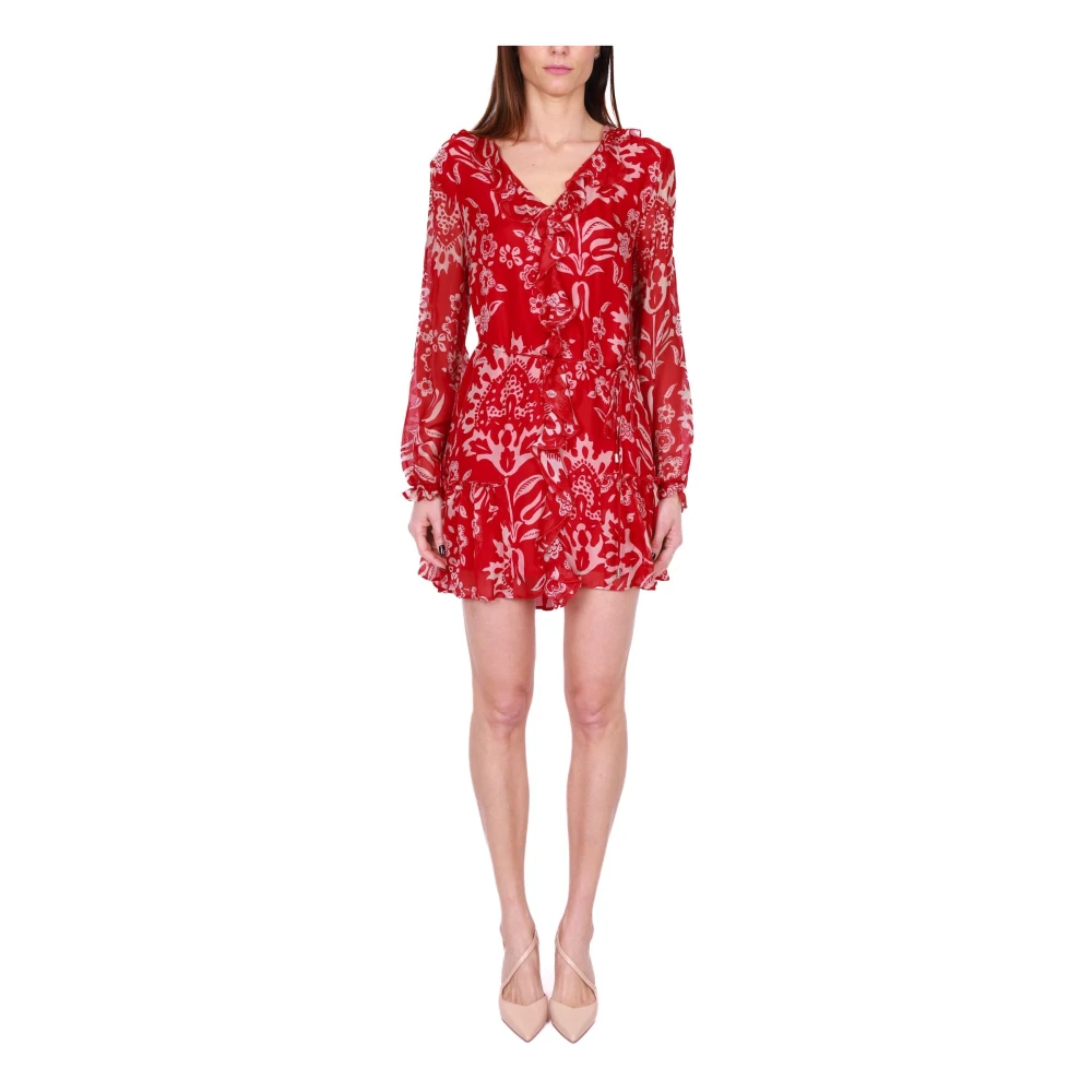 Liu Jo Korte Georgette Zijden Jurk Fantasie Print Multicolor Dames