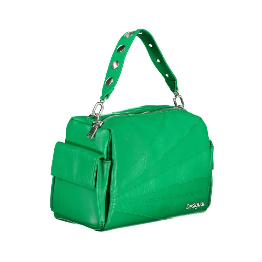 Desigual Groene Handtas met Afneembare Schouderband en Meerdere Zakken Green Dames