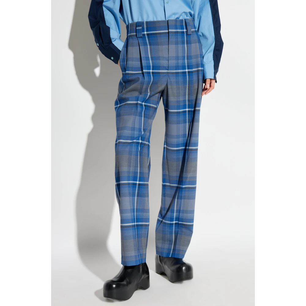 Marni Geruite broek Blue Dames