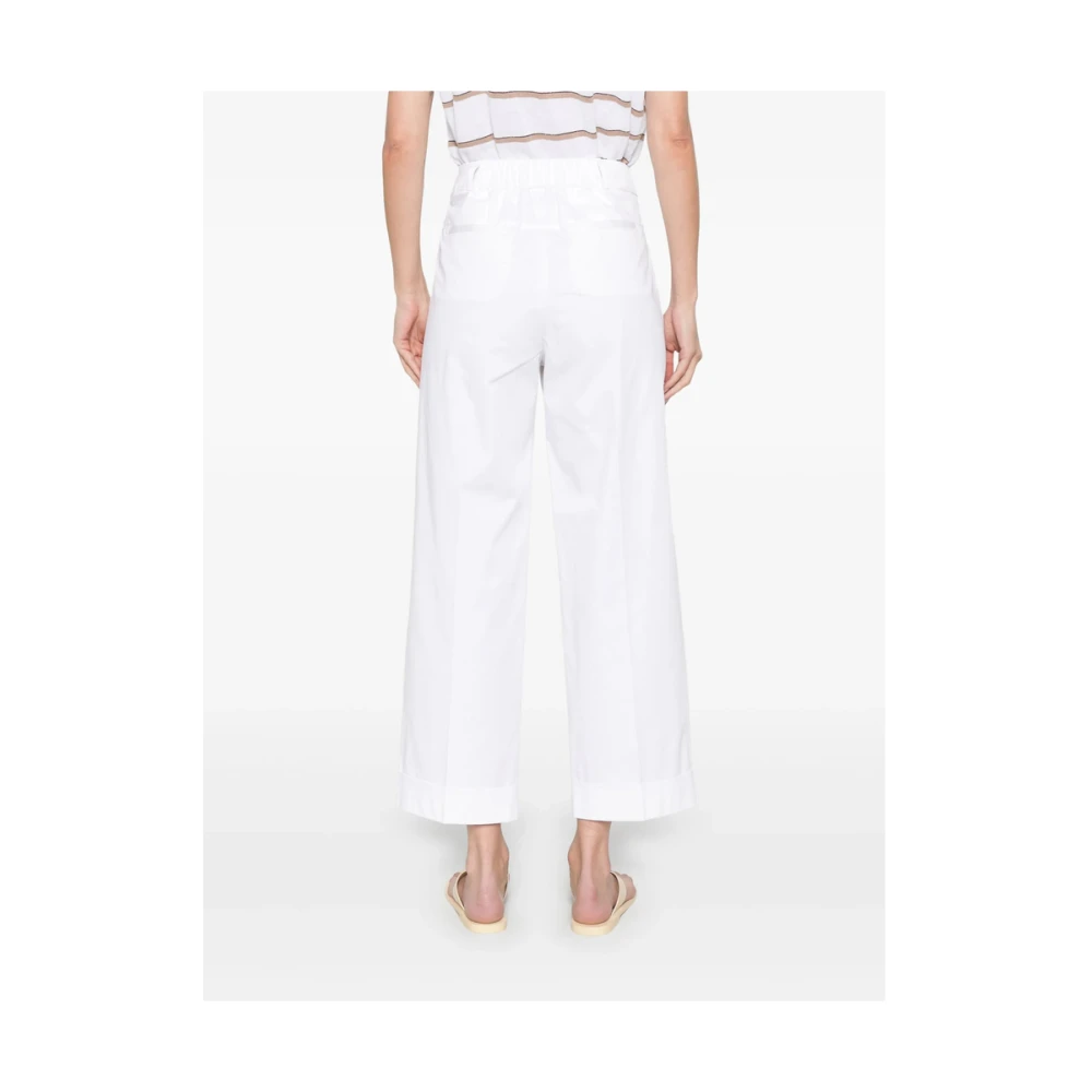 PESERICO Witte broek met knoopsluiting en zakken White Dames