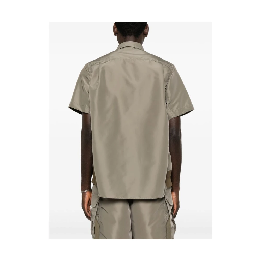 Sacai Groene Knoopshirt met Zakken Green Heren