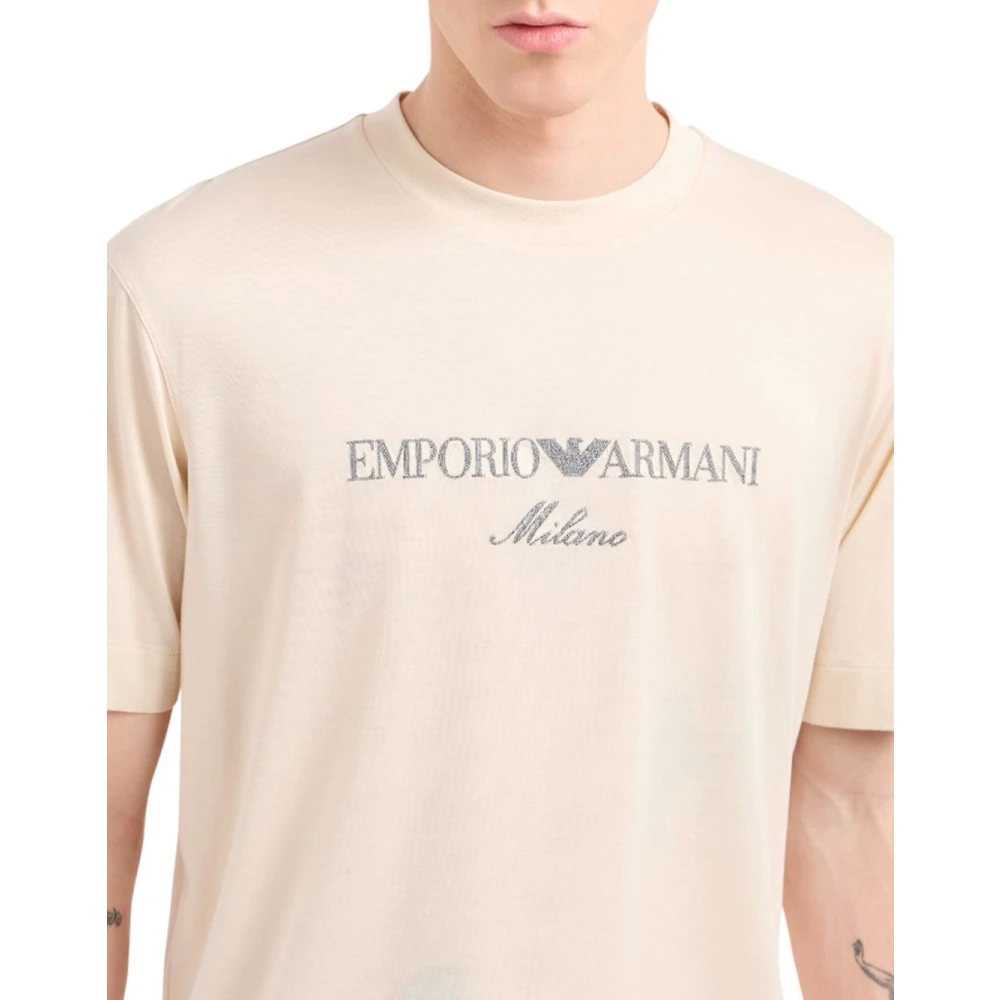 Emporio Armani Essentiële korte mouw T-shirt Beige Heren