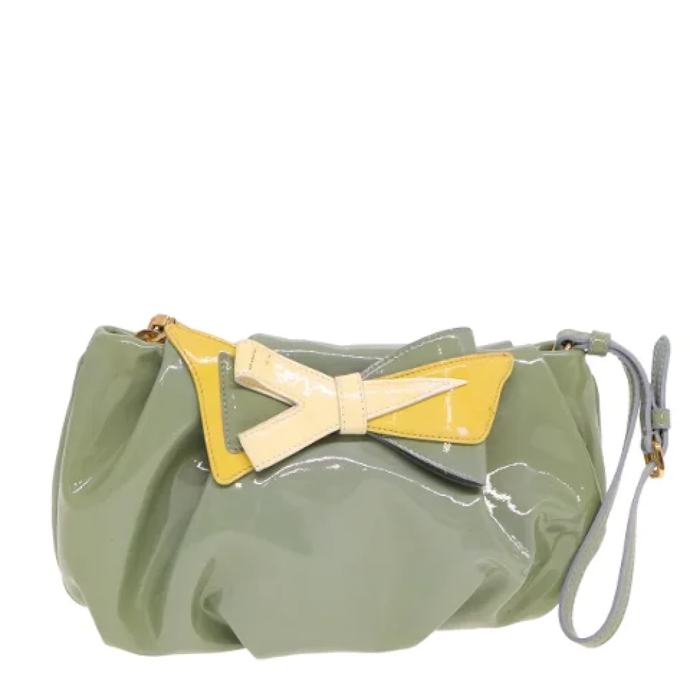 Prada Vintage Pre-owned Canvas pouches Green Dames