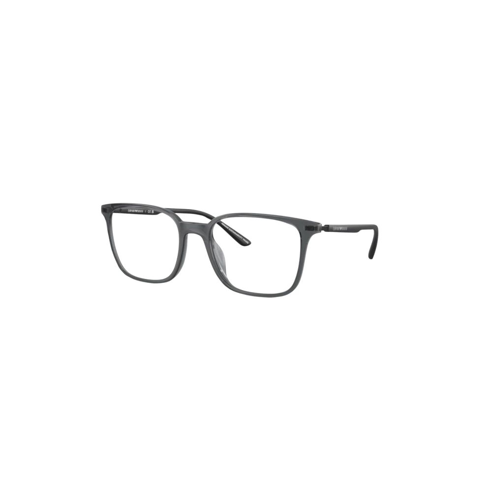 Emporio Armani Brilmontuur met vierkant frame en dunne pootjes Gray Heren