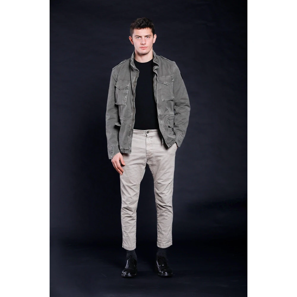 Mason's Camouflage Field Jacket Slim Fit Green Heren
